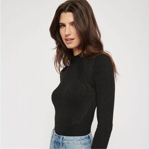 Dynamite Black Ribbed Bodysuit